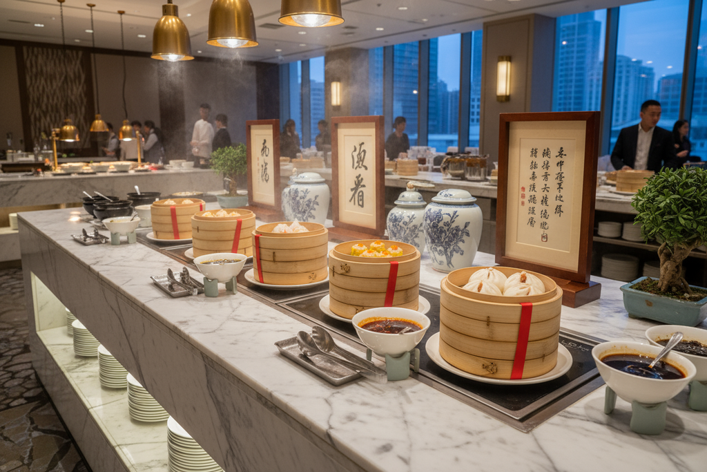 Hotel buffet serving dim sum